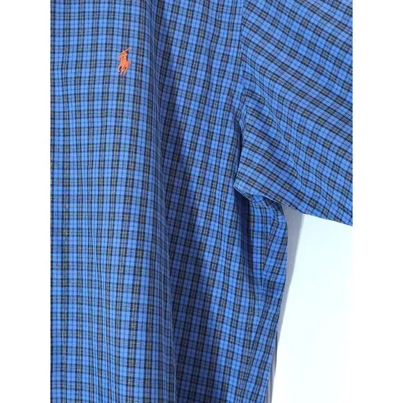 Ralph Lauren Men's Classic Fit Blue Plaid Button-Up Shirt Size Medium - Picture 7 of 11